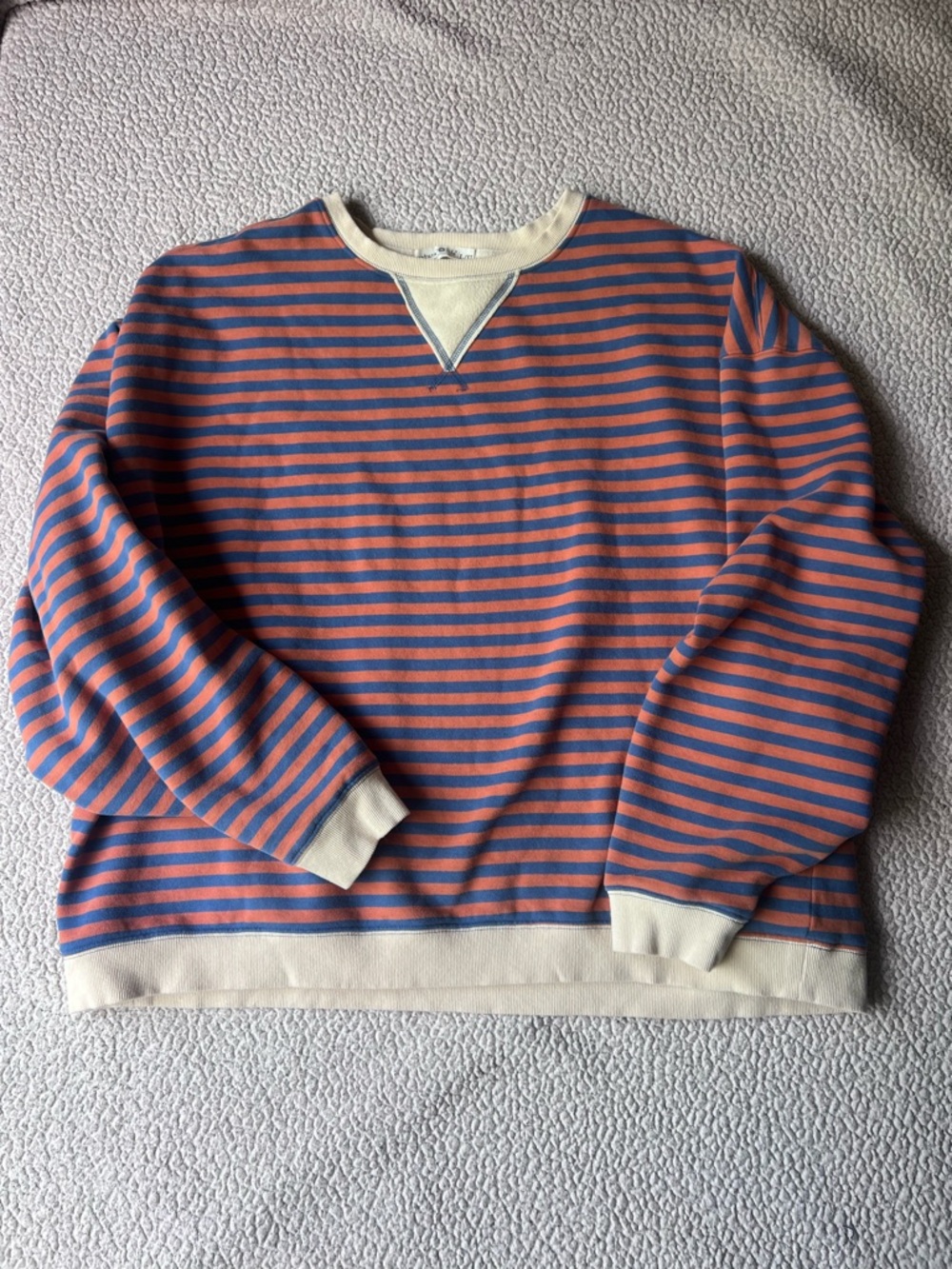 NATURAL LIFE Oversized Striped Crewneck Sweatshirt Size L/XL